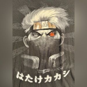 Naruto Kakashi Hatake Graphic Tee 3XL Black Anime Shirt Sharingan